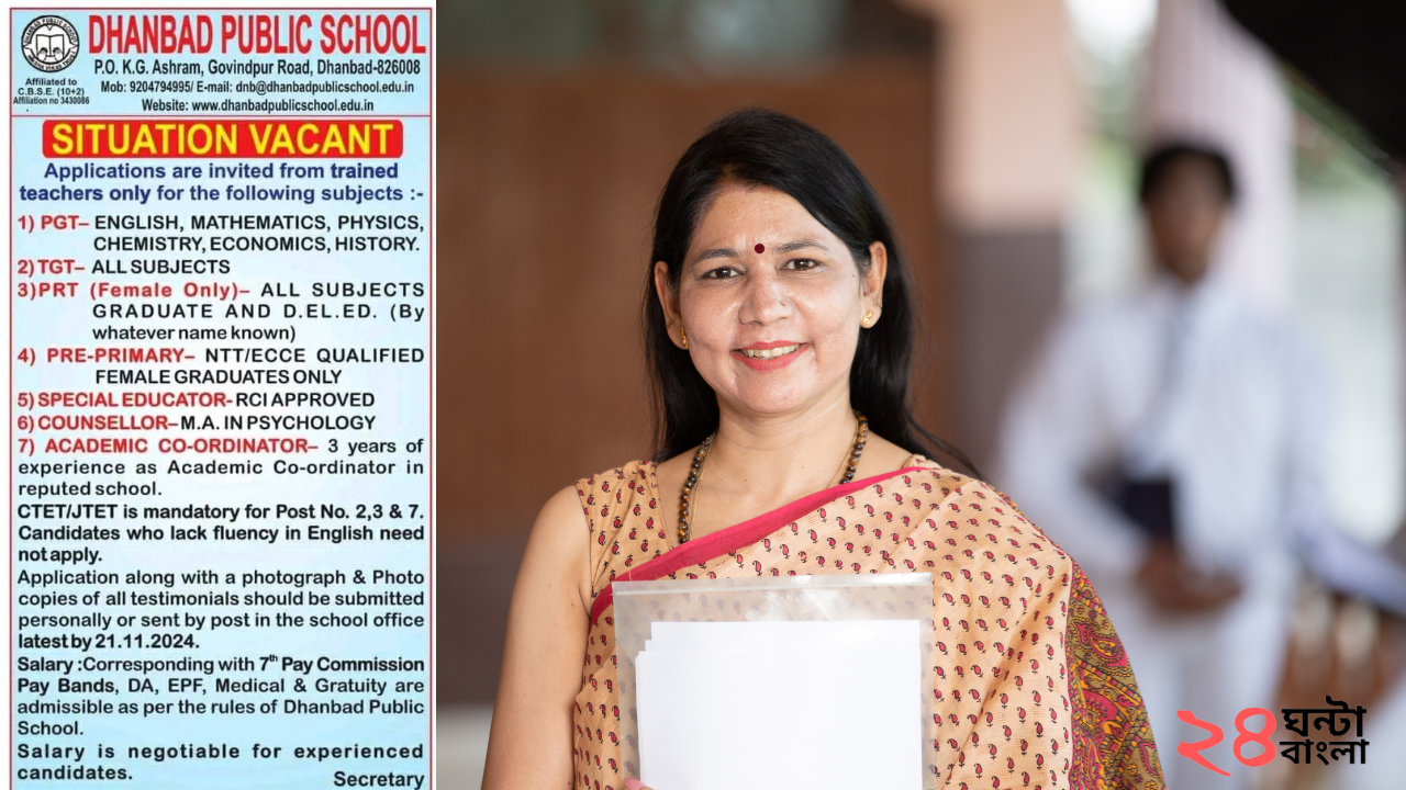 TGT,PGT,PRT,Pre-Primary Teachers,Special Educator vacancy at Dhanbad Public School.